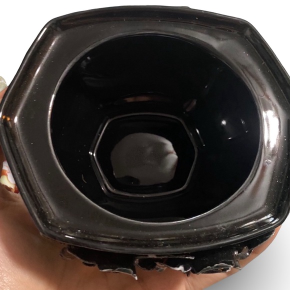 Paris Royal Black Flower Porcelain Sugar Pot / Dish w/ Lid - Picture 6 of 10